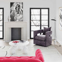 Kennedy Performance Velvet Swivel Accent Chair