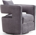 Kennedy Performance Velvet Swivel Accent Chair