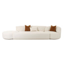 Fickle 144" 3-Piece Cream Performance Boucle Chaise Modular Sofa