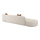 Fickle 144" 3-Piece Cream Performance Boucle Chaise Modular Sofa