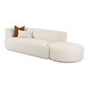 Fickle 112" 2-Piece Cream Performance Boucle Chaise Modular Sofa