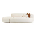 Fickle 112" 2-Piece Cream Performance Boucle Chaise Modular Sofa