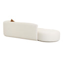 Fickle 112" 2-Piece Cream Performance Boucle Chaise Modular Sofa