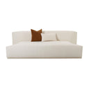 Fickle 84" Cream Performance Boucle Modular Armless Loveseat