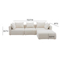 Hangover 4-Piece Cream Performance Boucle Modular Sectional