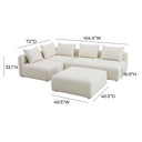 Hangover 4-Piece Cream Performance Boucle Modular Chaise Sectional