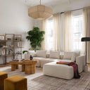 Hangover 4-Piece Cream Performance Linen Modular Sectional