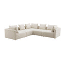 Hangover 5-Piece Cream Performance Linen Modular L-Sectional