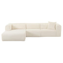 Tarra 3-Piece Fluffy Oversized Performance Corduroy Modular L-Shaped Sectional
