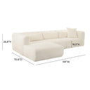 Tarra 3-Piece Fluffy Oversized Performance Corduroy Modular L-Shaped Sectional