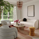 Leonie 84" Beige Faux Shearling Sofa