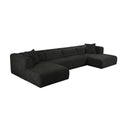 Tarra 4-Piece Fluffy Oversized Performance Corduroy Modular U-Sectional