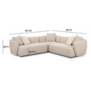 Sylvie 3-Piece Cream Performance Boucle L-Shaped Sectional