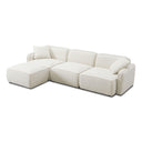Travie 4-Piece Sand Upcycled Performance Linen Modular Sectional
