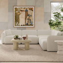 Travie 5-Piece Sand Upcycled Performance Linen Modular L-Sectional