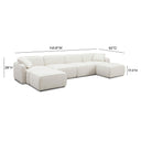 Travie 6-Piece Sand Upcycled Performance Linen Modular U-Sectional