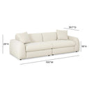 Kourtney 100" Cream Performance Faux Mohair Sofa