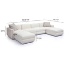 Perry 6-Piece Cream Performance Chenille Modular U-Sectional