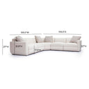 Perry 5-Piece Cream Performance Chenille Modular L-Sectional