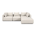 Hangover 4-Piece Contract-Grade Textured Fabric Modular Sectional
