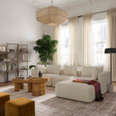 Hangover 4-Piece Contract-Grade Textured Fabric Modular Sectional