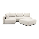 Hangover 4-Piece Contract-Grade Textured Fabric Modular Chaise Sectional