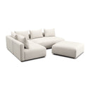 Hangover 4-Piece Contract-Grade Textured Fabric Modular Chaise Sectional
