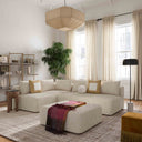 Hangover 4-Piece Contract-Grade Textured Fabric Modular Chaise Sectional