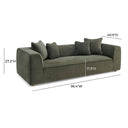 Tristine 96" Olive Green Upcycled Performance Basketweave Sofa