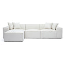 Mindy 4-Piece Performance Chenille Basketweave Modular Sectional
