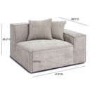 Mindy Performance Chenille Basketweave Modular Corner Chair