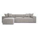 Mindy 4-Piece Performance Chenille Basketweave Modular Sectional