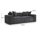 Mindy 84" Performance Chenille Basketweave Modular Loveseat