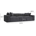 Mindy 115" Performance Chenille Basketweave Modular Sofa