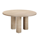 Patti 55" Textured Faux Travertine Indoor / Outdoor Round Dining Table by TOV Furniture