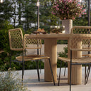 Patti 55" Textured Faux Travertine Indoor / Outdoor Round Dining Table by TOV Furniture, view 2