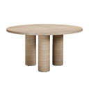 Patti 55" Textured Faux Travertine Indoor / Outdoor Round Dining Table by TOV Furniture, view 3