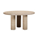 Patti 55" Textured Faux Travertine Indoor / Outdoor Round Dining Table by TOV Furniture, view 4