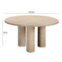 Patti 55" Textured Faux Travertine Indoor / Outdoor Round Dining Table by TOV Furniture, view 7