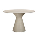 Fern 47" Beige Textured Faux Plaster Concrete Indoor / Outdoor Round Dining Table