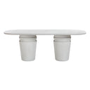 Margot 83" Light Grey Faux Plaster Indoor/Outdoor Concrete Oval Dining Table