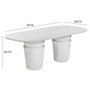 Margot 83" Light Grey Faux Plaster Indoor/Outdoor Concrete Oval Dining Table