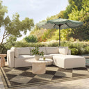 Hangover 81" Cream Performance Fabric Outdoor Modular Loveseat