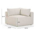 Hangover Cream Performance Fabric Outdoor Modular Corner Chair