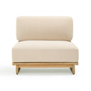 Reavan Cream Performance Fabric Outdoor Lounge Chair