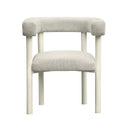 Jackie Cream Textured Contract-Grade Fabric Outdoor Dining Chair
