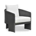 Alexa Rattan Performance Fabric Outdoor Accent Chair