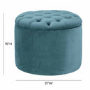 Queen Performance Velvet Round Storage Ottoman