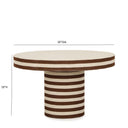 Lyra 30" Natural Striped Cotton Jute Contract-Grade Coffee Table
