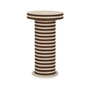 Lyra Natural Striped Cotton Jute Contract-Grade Side Table